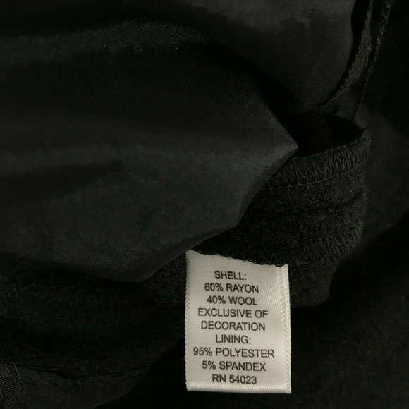 Banana Republic Black Wool Ruffle Front Dress Sz 2 - Picture 5 of 8